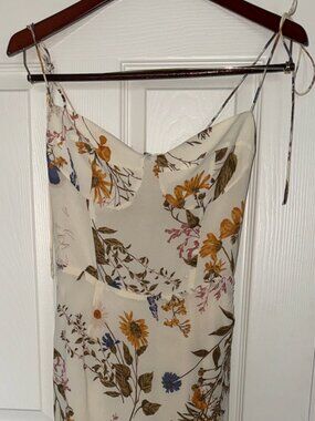 reformation poppy dress ivory | Dresses | Reformation Cold Shoulder Sweetheart Full Length In Champagne Size 4 bm-blue